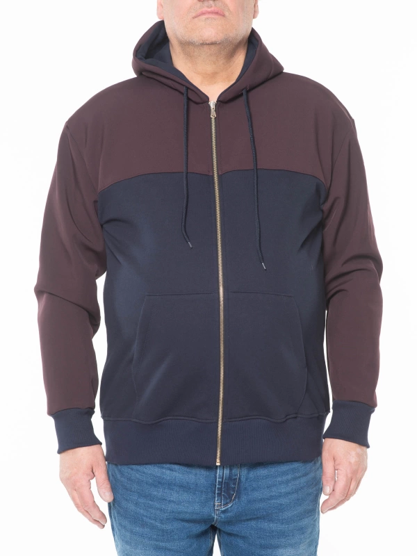 40411 TWO-TONE STRETCH FULL ZIP SWEATSHIRT